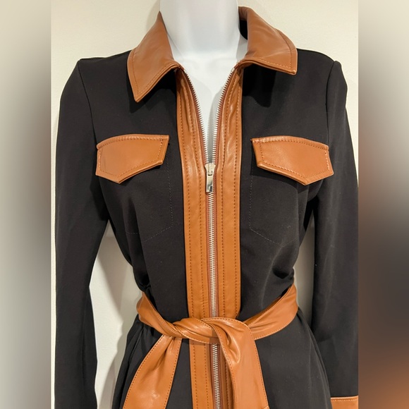 DEREK LAM 10 CROSBY Black Jayda Mixed-Media Dress🔥 - Picture 11 of 16